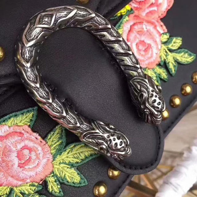 Gucci Dionysus Small Shoulder Bag 400249 28cm Black Leather