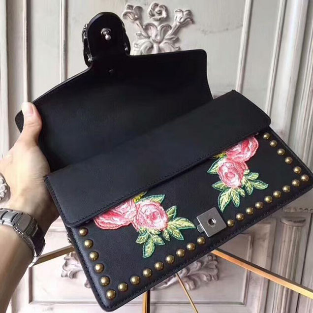 Gucci Dionysus Small Shoulder Bag 400249 28cm Black Leather
