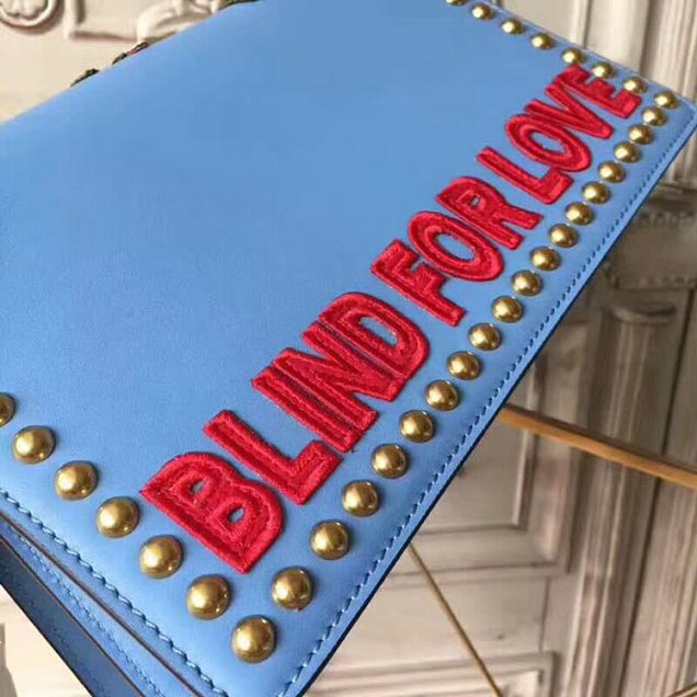 Gucci Dionysus Small Shoulder Bag 400249 28cm Black Leather Blue