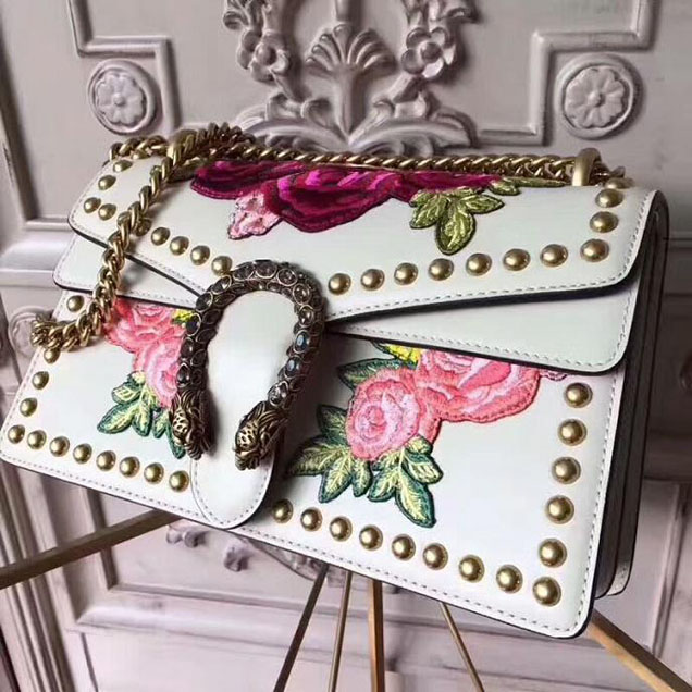 Gucci Dionysus Small Shoulder Bag 400249 28cm White Leather