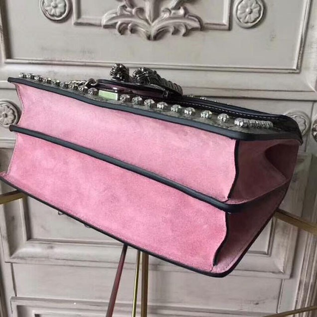 Gucci Dionysus GG Small Crystal Shoulder Bag 400249 27.5cm Pink