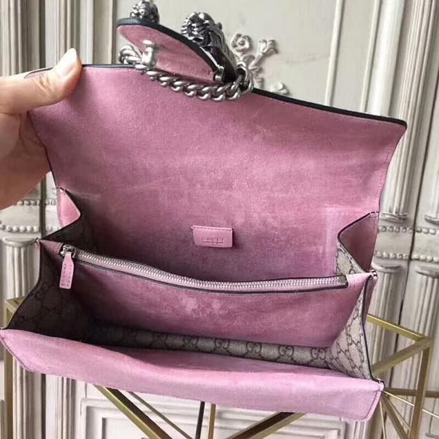 Gucci Dionysus GG Small Crystal Shoulder Bag 400249 27.5cm Pink