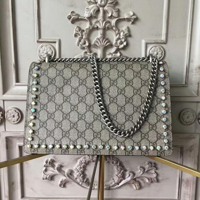 Gucci Dionysus GG Small Crystal Shoulder Bag 400249 27.5cm Red
