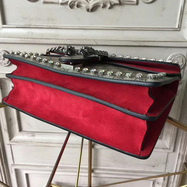 Gucci Dionysus GG Small Crystal Shoulder Bag 400249 27.5cm Red