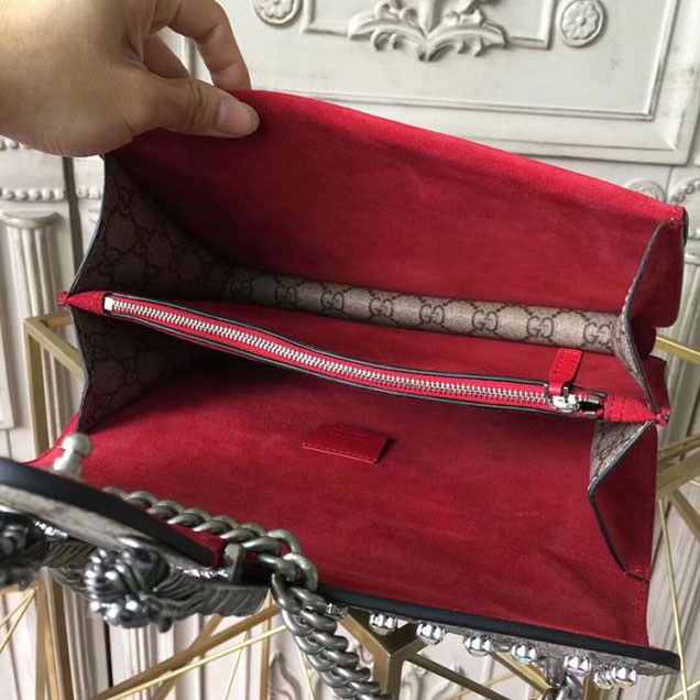Gucci Dionysus GG Small Crystal Shoulder Bag 400249 27.5cm Red