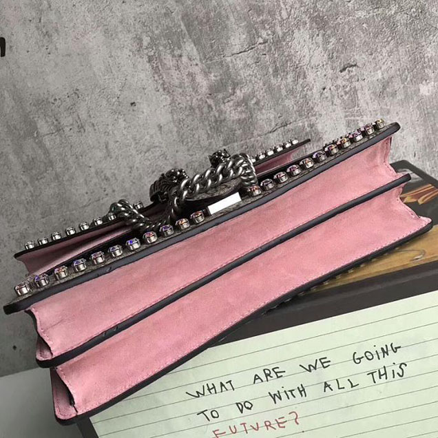 Gucci Dionysus GG Small Crystal Shoulder Bag 400249 28cm Pink