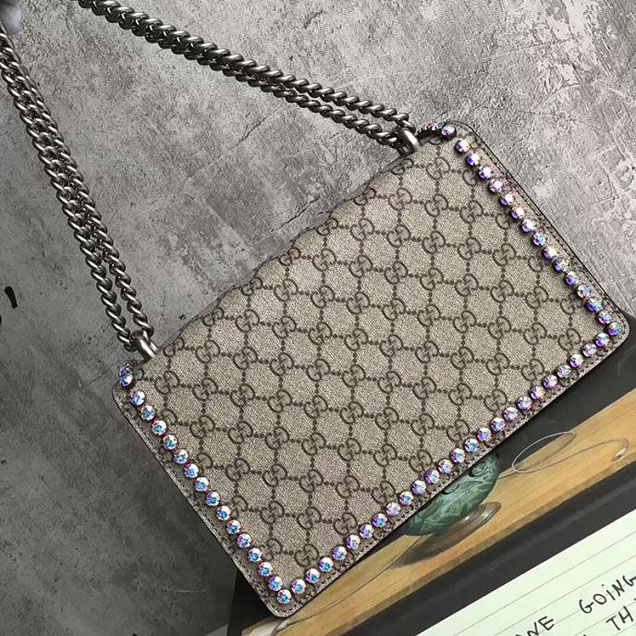Gucci Dionysus GG Small Crystal Shoulder Bag 400249 28cm Pink