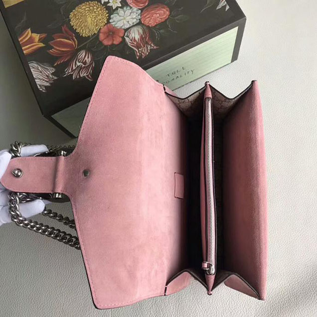 Gucci Dionysus GG Small Crystal Shoulder Bag 400249 28cm Pink