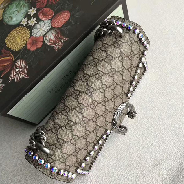 Gucci Dionysus GG Small Crystal Shoulder Bag 400249 28cm Pink