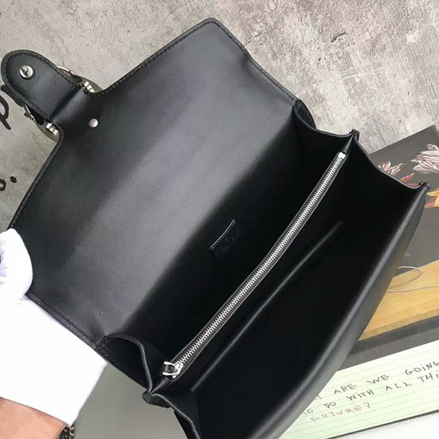 Gucci Dionysus Small Crystal Shoulder Bag 400249 28cm Black Suede