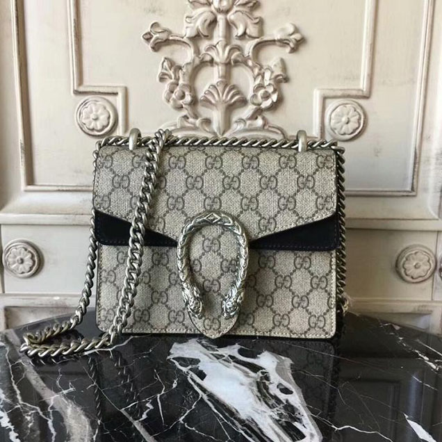 Gucci Dionysus GG Supreme Mini Bag 421970 20cm Black