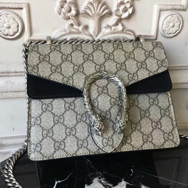 Gucci Dionysus GG Supreme Mini Bag 421970 20cm Black