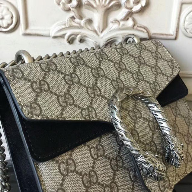 Gucci Dionysus GG Supreme Mini Bag 421970 20cm Black