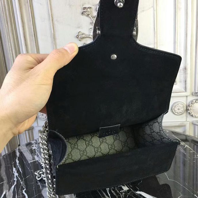 Gucci Dionysus GG Supreme Mini Bag 421970 20cm Black