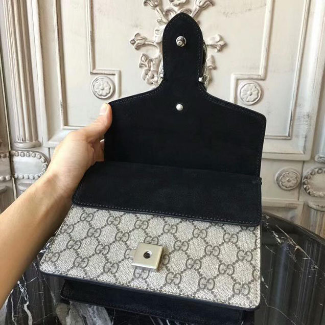 Gucci Dionysus GG Supreme Mini Bag 421970 20cm Black