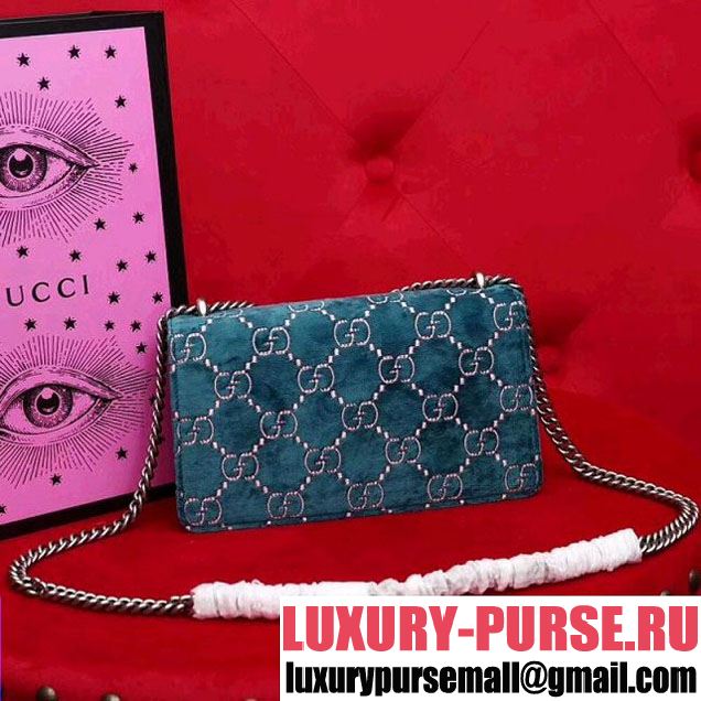 Gucci Dionysus GG Velvet Small Shoulder Bag 499623 Blue 2018 (2A010-8010525 )