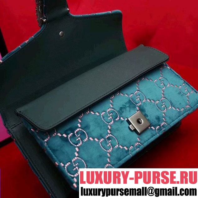 Gucci Dionysus GG Velvet Small Shoulder Bag 499623 Blue 2018 (2A010-8010525 )