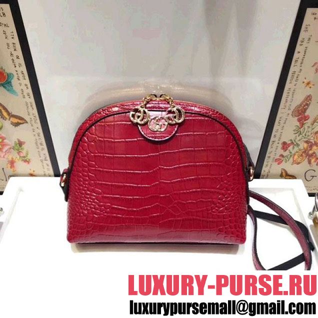 Gucci Ophidia Crocodile Pattern Small Shoulder Bag 499621 Red 2018 (SPM-8010523 )
