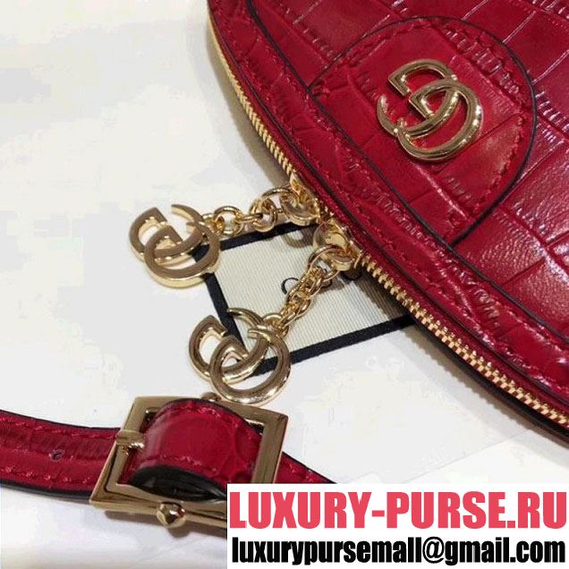 Gucci Ophidia Crocodile Pattern Small Shoulder Bag 499621 Red 2018 (SPM-8010523 )