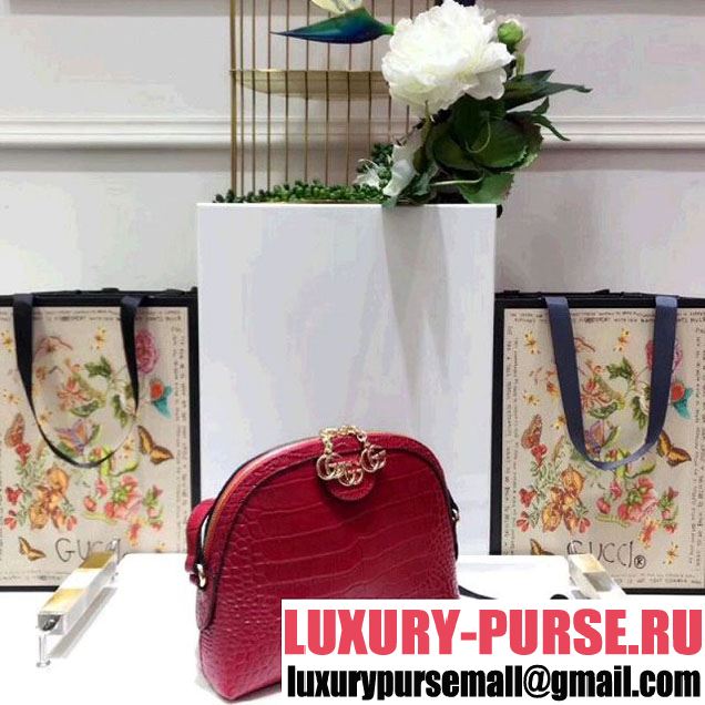 Gucci Ophidia Crocodile Pattern Small Shoulder Bag 499621 Red 2018 (SPM-8010523 )