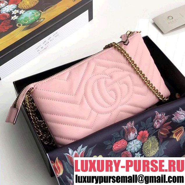 Gucci GG Marmont Mini Chain Bag 443447 Pink (XYS-8010539 )