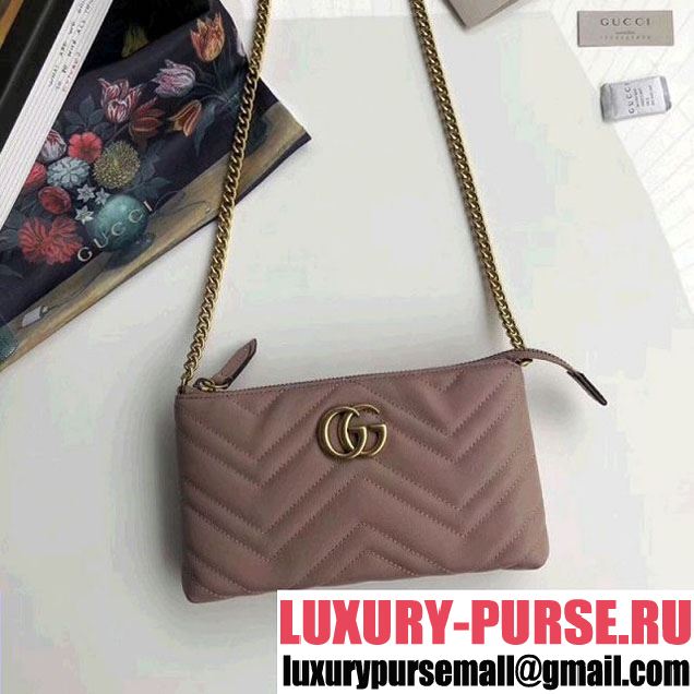 Gucci GG Marmont Mini Chain Bag 443447 Nude (XYS-8010538 )