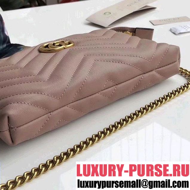 Gucci GG Marmont Mini Chain Bag 443447 Nude (XYS-8010538 )