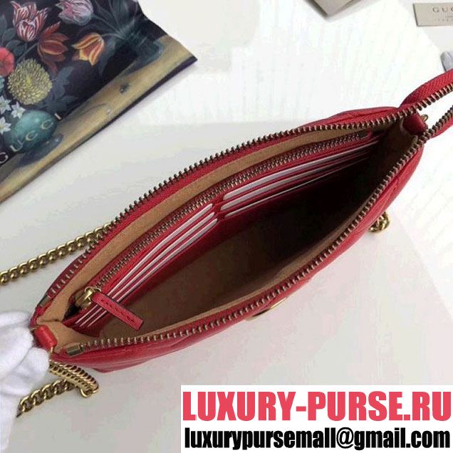 Gucci GG Marmont Mini Chain Bag 443447 Red (MH-8010536 )