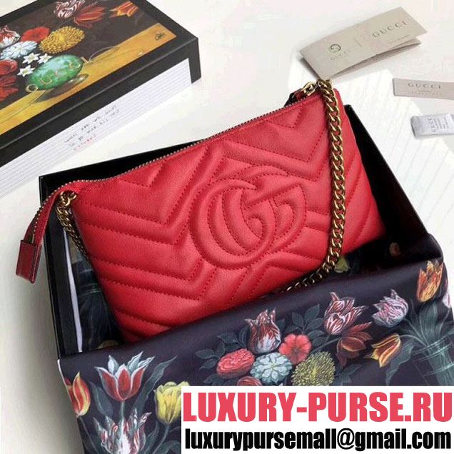 Gucci GG Marmont Mini Chain Bag 443447 Red (MH-8010536 )