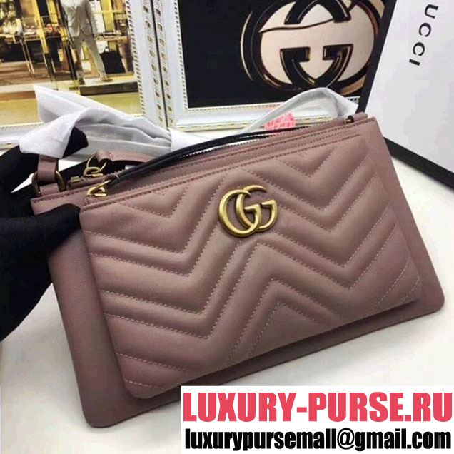 Gucci GG Marmont Double Mini Chain Bag 453878 Nude (MH-8010535 )