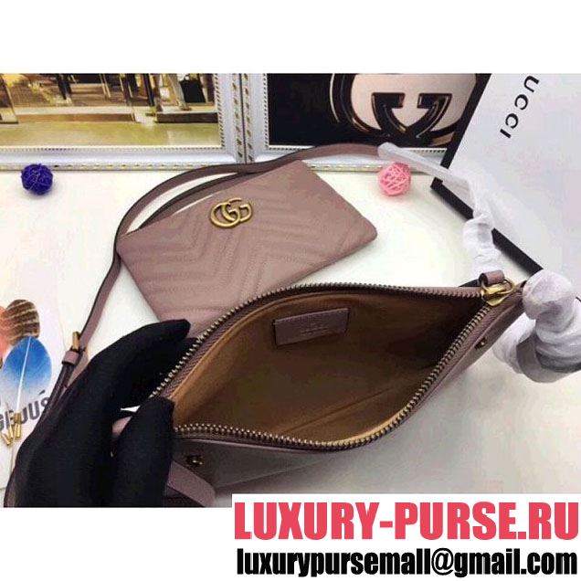 Gucci GG Marmont Double Mini Chain Bag 453878 Nude (MH-8010535 )