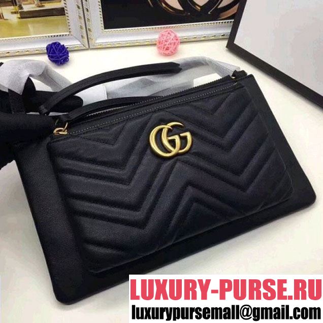 Gucci GG Marmont Double Mini Chain Bag 453878 Black (MH-8010534 )