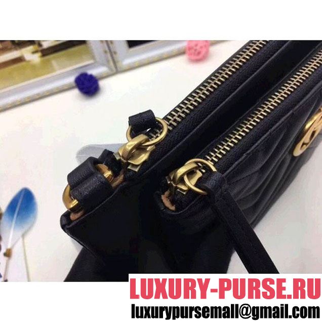 Gucci GG Marmont Double Mini Chain Bag 453878 Black (MH-8010534 )