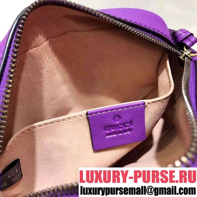 Gucci 448065 GG Marmont Matelassé Chevron Mini Chain Shoulder Camera Bag Purple 2018 (SPM-8011012 )