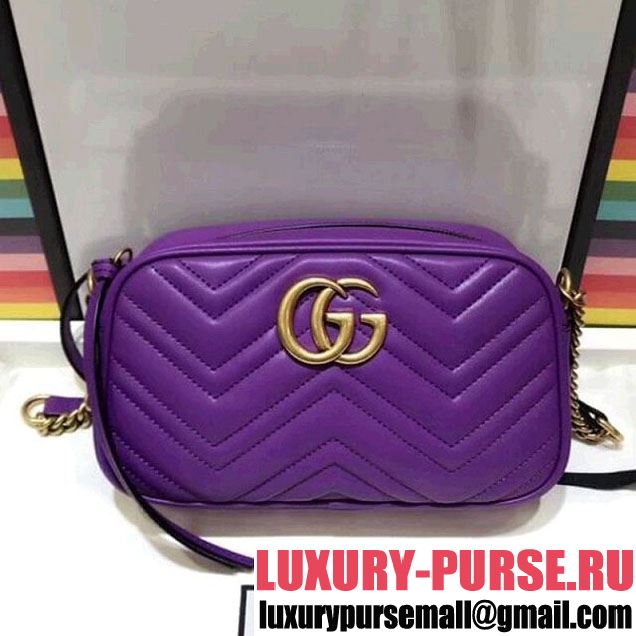 Gucci GG Marmont Matelassé Small Camera Shoulder Bag 447632 Purple 2018 (SPM-8011013 )