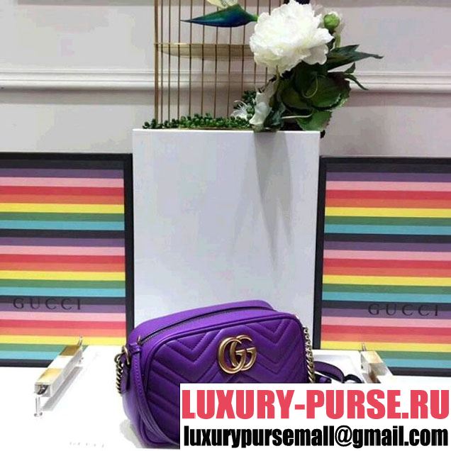 Gucci GG Marmont Matelassé Small Camera Shoulder Bag 447632 Purple 2018 (SPM-8011013 )