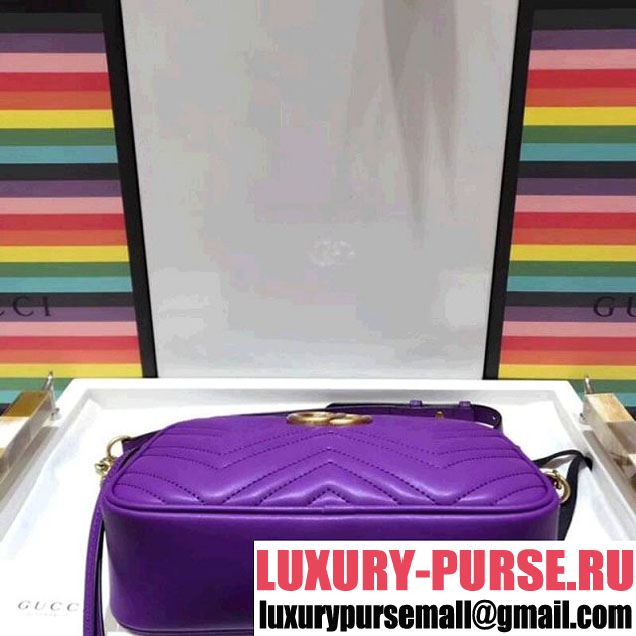 Gucci GG Marmont Matelassé Small Camera Shoulder Bag 447632 Purple 2018 (SPM-8011013 )
