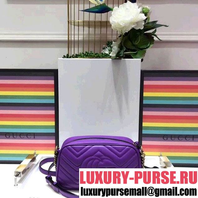 Gucci GG Marmont Matelassé Small Camera Shoulder Bag 447632 Purple 2018 (SPM-8011013 )