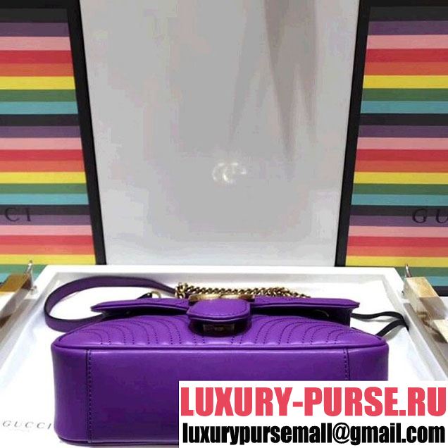 Gucci GG Marmont Matelassé Small Shoulder Bag 443497 Purple 2018 (SPM-8011010 )