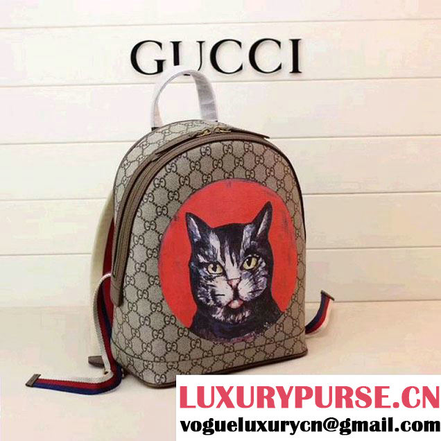 Gucci GG Supreme Cat Print  Backpack 495621 2018 (MH-8012501 )