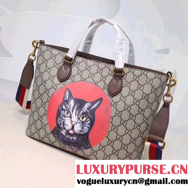 Gucci GG Supreme Cat Print Tote Bag 473887 2018 (MH-8012508 )