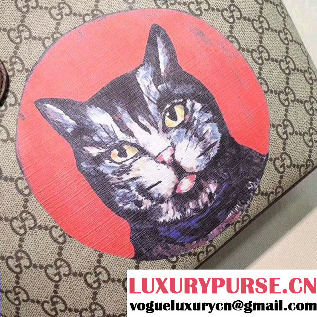 Gucci GG Supreme Cat Print Tote Bag 473887 2018 (MH-8012508 )