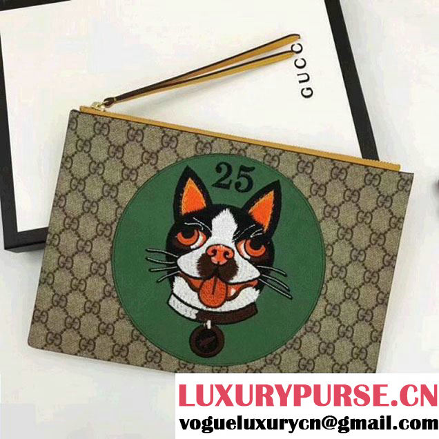 Gucci GG Supreme Pouch Bag With Bosco Patch 506280 Green 2018 (MH-8012510 )