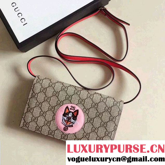 Gucci GG Supreme Bosco Mini Chain Bag 499385 Pink 2018 (MH-8012511 )