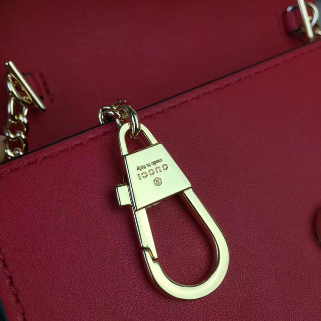 Gucci Sylvie Leather Mini Chain Bag 494646 Red