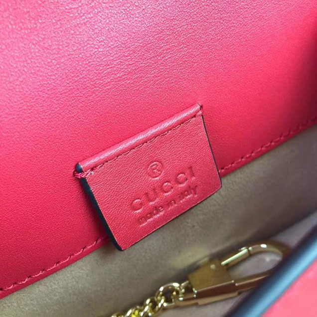 Gucci Sylvie Leather Mini Chain Bag 494646 Red