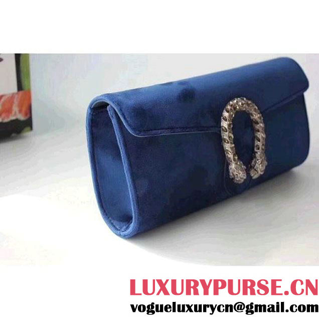 Gucci Velvet Dionysus Clutch Bag 425250 Royal Blue 2018 (XYS-8030221 )