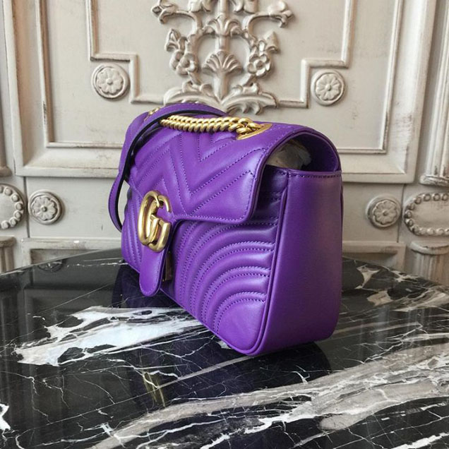 Gucci Marmont Matelasse Shoulder Bag 26cm 443497 Spring Summer 2018 Collection Purple