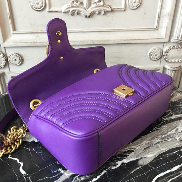 Gucci Marmont Matelasse Shoulder Bag 26cm 443497 Spring Summer 2018 Collection Purple
