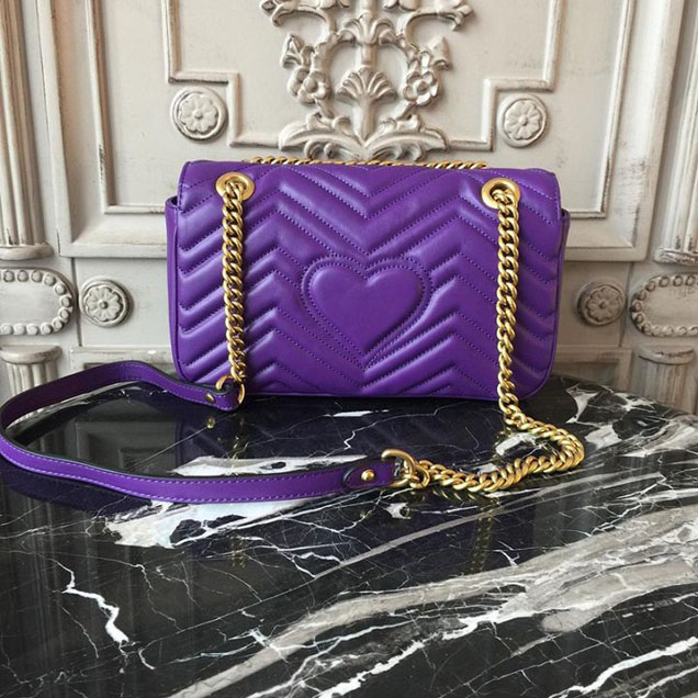 Gucci Marmont Matelasse Shoulder Bag 26cm 443497 Spring Summer 2018 Collection Purple